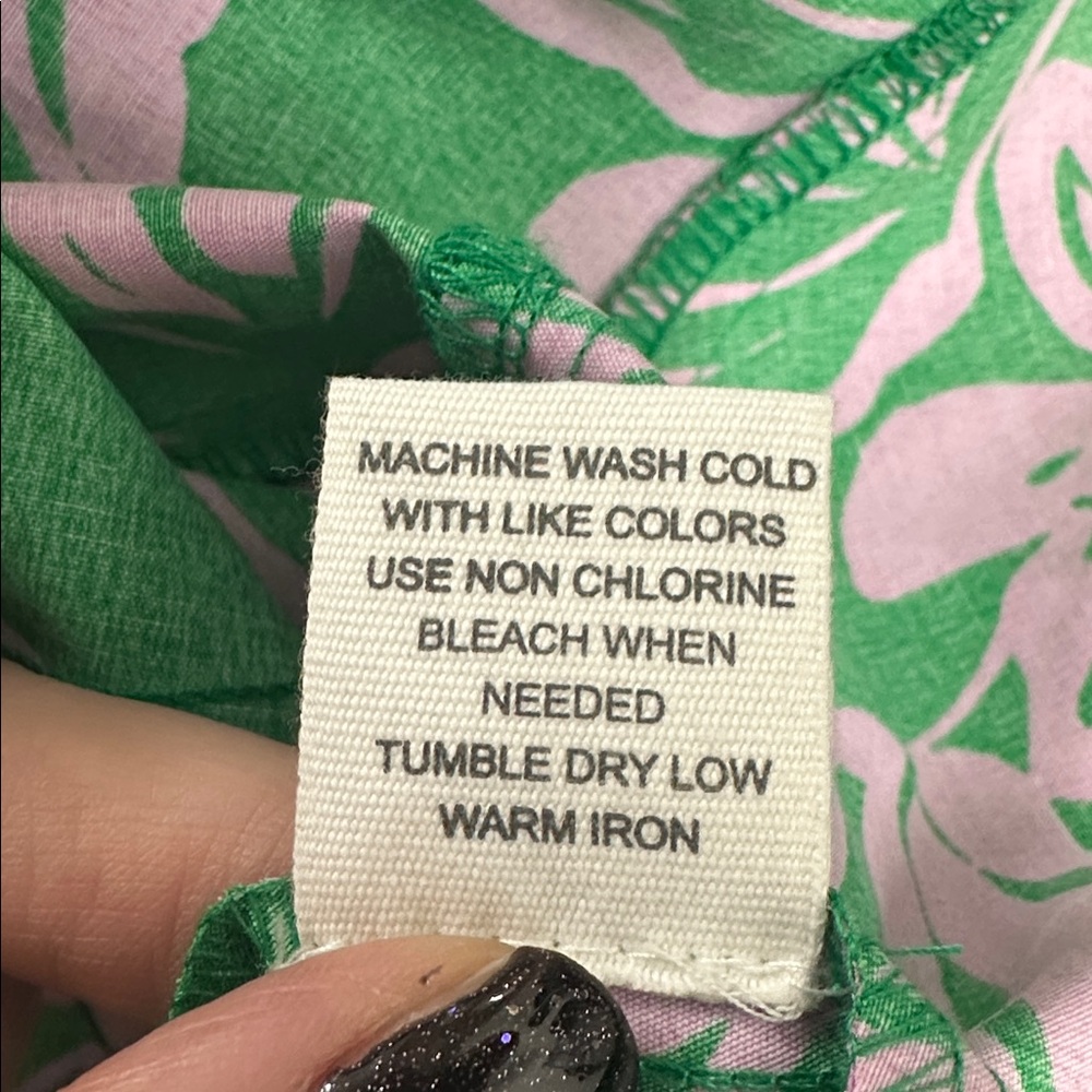 NWT Palm Rio Floral Green and Pink Dress - Picture 8 of 8